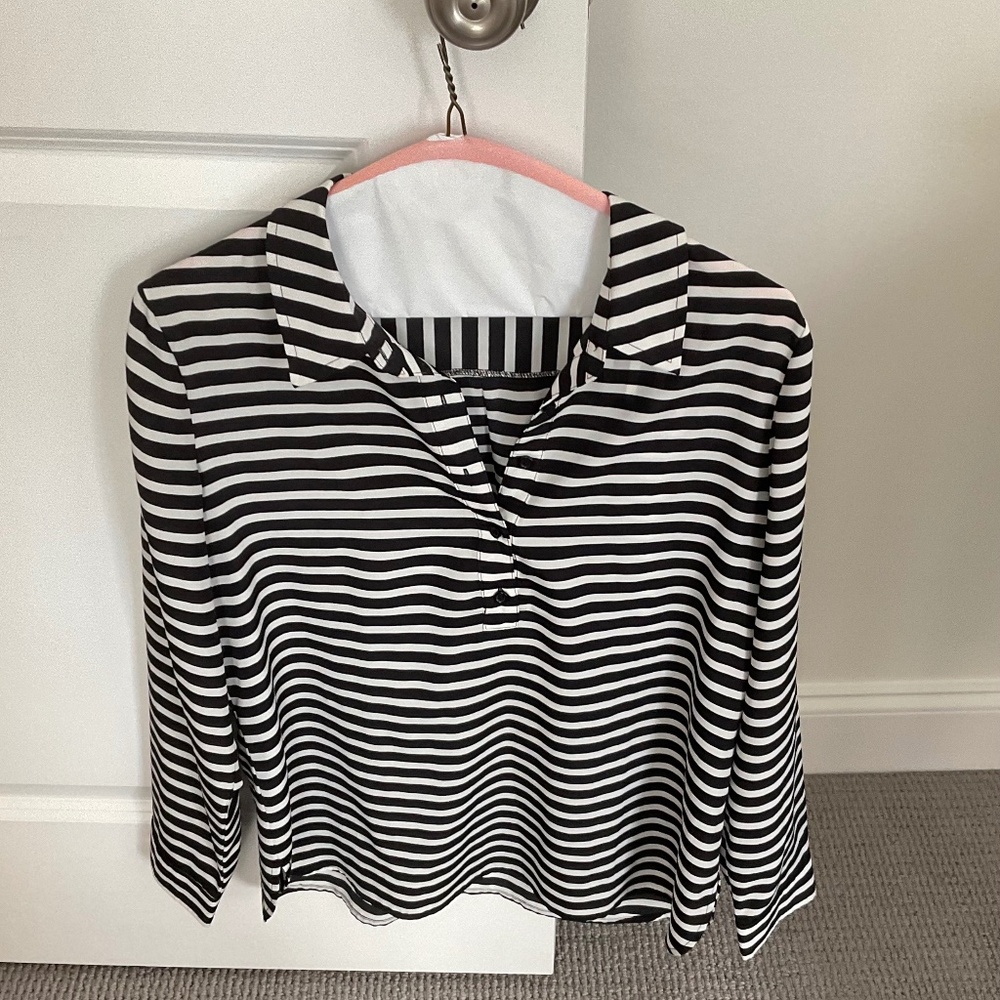 Loft black and white stripe pullover